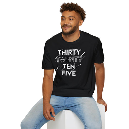 "Thirty, Twenty, Ten, Five" - Unisex Softstyle Aviation T-Shirt