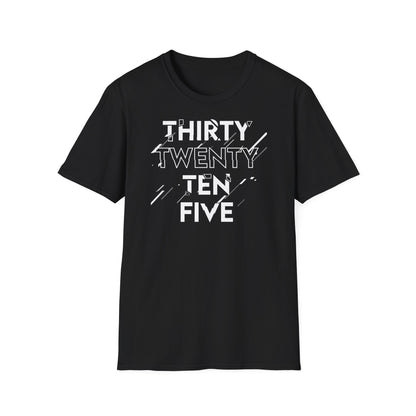 "Thirty, Twenty, Ten, Five" - Unisex Softstyle Aviation T-Shirt