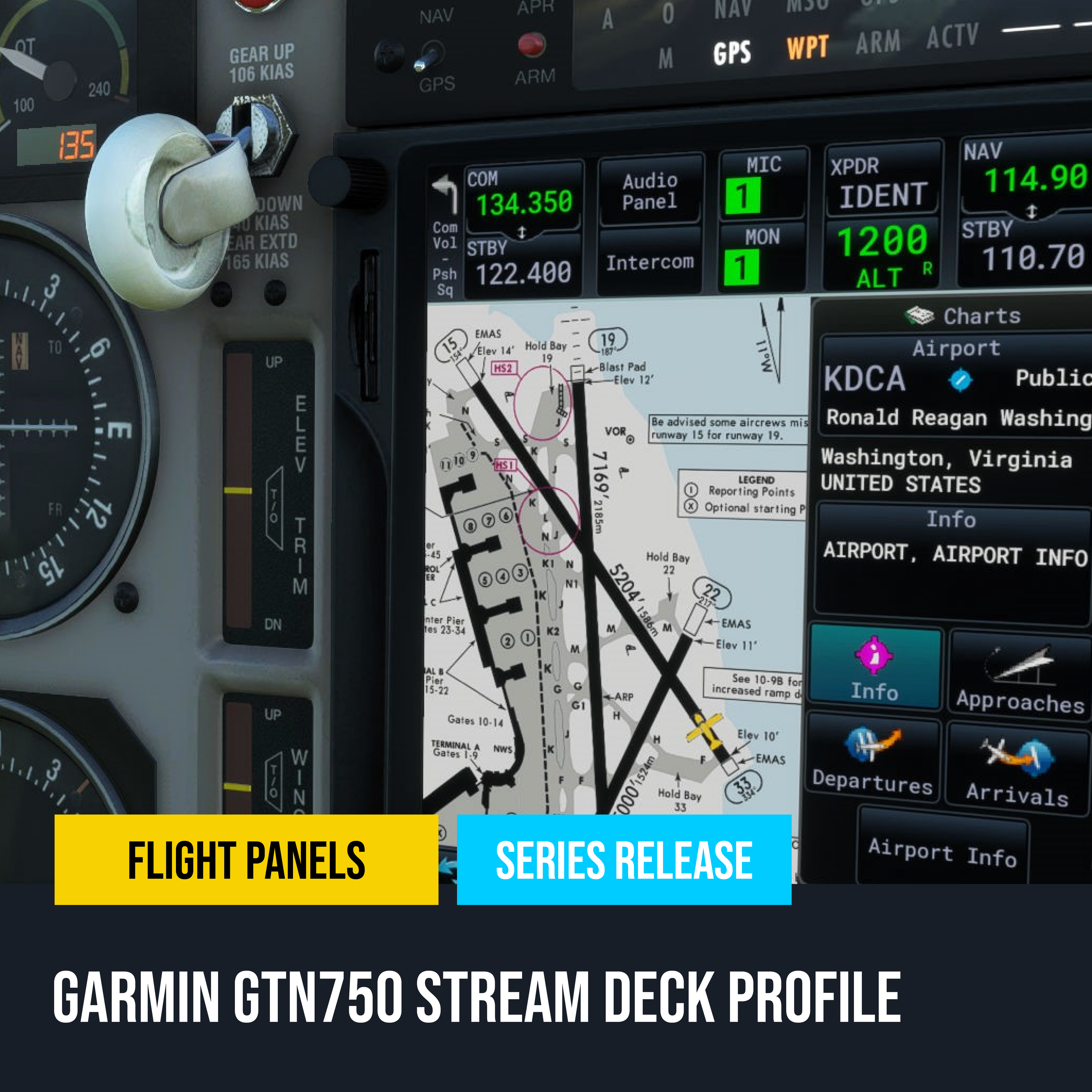 Garmin GTN750 Stream Deck Profile - Flight Panels