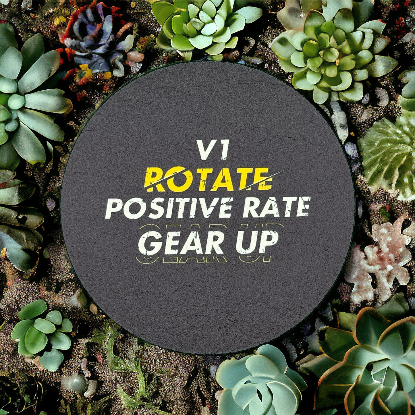 Drinks Coaster - "V1, Rotate, Positive Rate, Gear Up"